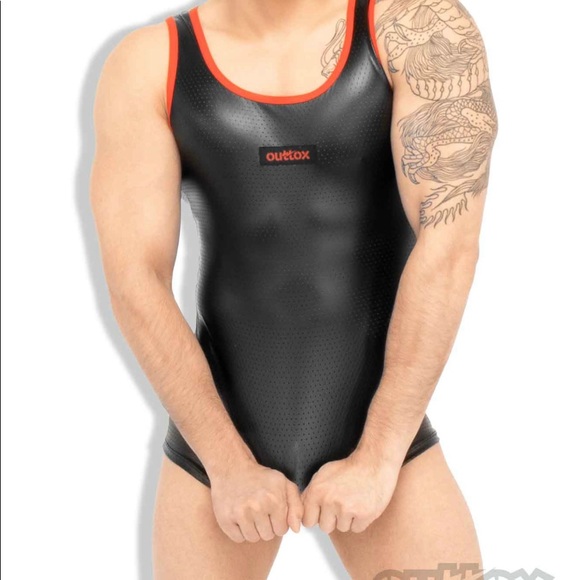 Outtox (maskulo) Red/Black Tank Top. TP140-10-S - Picture 1 of 4